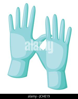 Cartoon vector illustration des gants d'eau gant de chirurgie protection médicale. Illustration de Vecteur