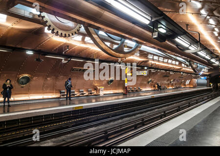 La station de métro PARIS - ARTS ET MÉTIERS - PARIS - métro RATP MÉTRO DE PARIS - PARIS TRAIN © Frédéric Beaumont Banque D'Images