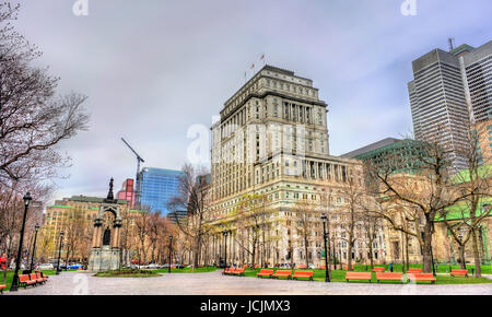 L'édifice Sun Life, un bâtiment historique à Montréal, Canada Banque D'Images