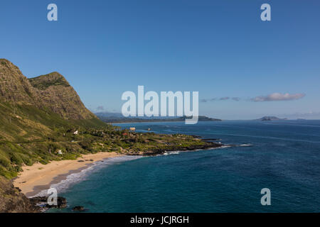 Une vue de Makapu'u et la zone de l'surrouding Makapu'u phare randonnée. Banque D'Images