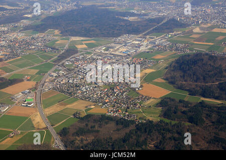 Hunzenschwil argovie suisse ville Vue aérienne photo photographie Banque D'Images