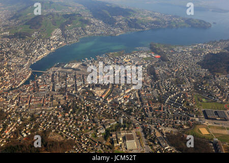 Lucerne Lucerne Suisse ville Vue aérienne photo photographie Banque D'Images