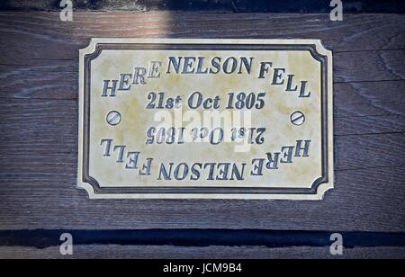 HMS Victory 104-gun des navire de la ligne de la Royal Navy lancé en 1765. Le vaisseau amiral de Nelson, Trafalgar 1805. Plage arrière où il fut blessé. Banque D'Images