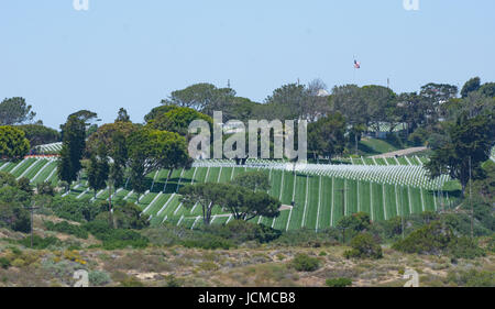 Fort Rosecrans National Cemetery est un cimetière militaire fédéral Poiint sur Loma, dans la ville de San Diego, en Californie. Banque D'Images