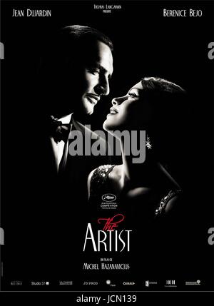 L'année de l'artiste : 2011 France Directeur : Michel Hazanavicius Jean Dujardin, Bérénice Bejo affiche française Oscar meilleur film 2012 Banque D'Images