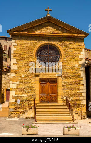 Église de Châtillon-d'Azergues, Village de pierres dorées, Beaujolais, Rhône, région Auvergne-Rhône-Alpes, France, Europe Banque D'Images