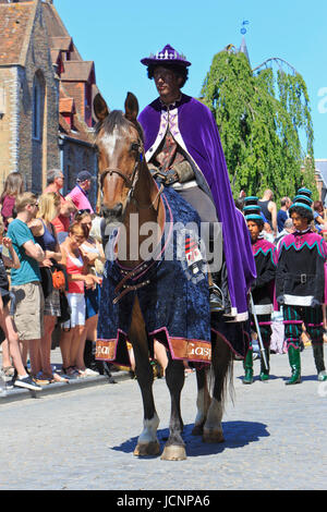 Saint Gaspard, l'un des trois Rois Mages de la Bible à la Procession du Saint-Sang à Bruges, Belgique Banque D'Images