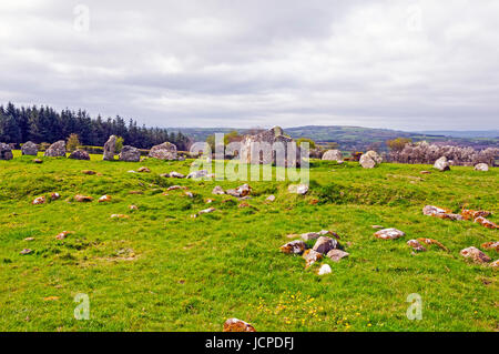 Le cercle de pierres de Beltany, Raphoe, comté de Donegal, Irlande Banque D'Images