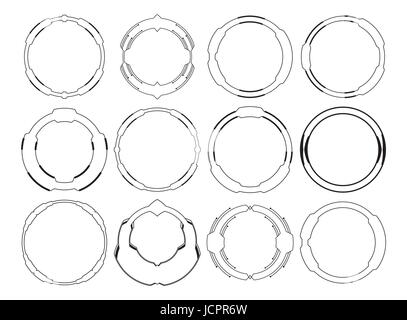Icône vecteur ensemble de cadres circulaires Illustration de Vecteur