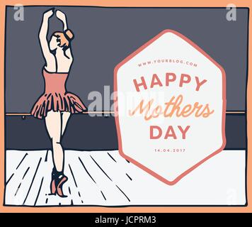 Carte de fête des mères avec happy mothers day message Illustration de Vecteur