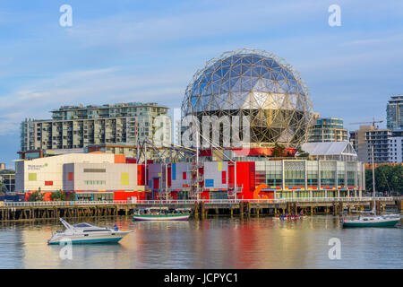 Le Telus World of Science World, False Creek, Vancouver, British Columbia, Canada. Banque D'Images