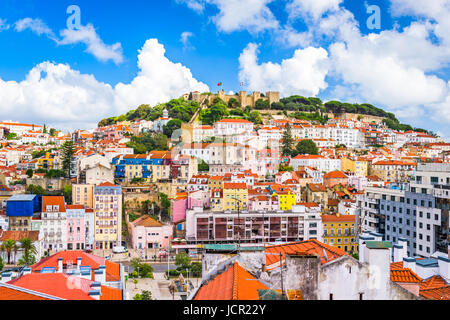 Lisbonne, Portugal skyline at Château Sao Jorge. Banque D'Images