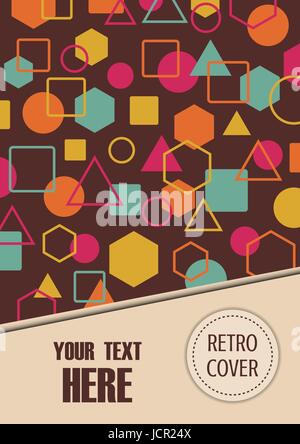 Flyer design rétro avec icône géométrique Illustration de Vecteur