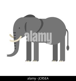 Vector illustration de style plat éléphant. Pour l'icône web. Isolé sur fond blanc. Illustration de Vecteur
