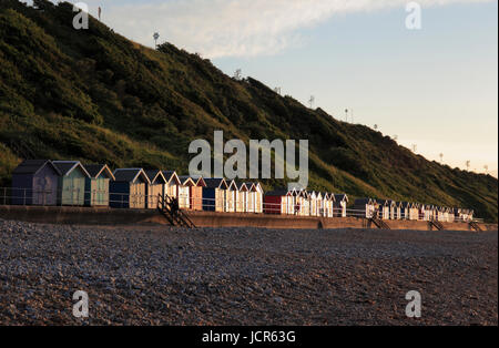 Cabines de plage sur la plage de Cromer, Cromer, Norfolk, Angleterre, Europe Banque D'Images