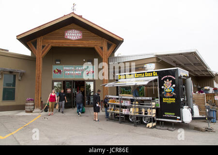 L'entrée de Calgary Farmers' Market à Calgary, Canada. Le marché vend des produits des fermes locales et dispose également de la nourriture et des boissons. Banque D'Images