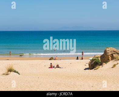 Bolonia, Costa de la Luz, Province de Cadiz, Andalousie, Espagne du sud. Plage de Bolonia. Playa de Bolonia. Banque D'Images