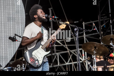 Milano, Italie. 16 Juin, 2017. Michael Kiwanuka live au I-Days Festival, Monza. Credit : Mairo Cinquetti/Pacific Press/Alamy Live News Banque D'Images