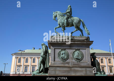 Gustav II Adolf Statue par Archevêque (1796), Stockholm, Suède Banque D'Images