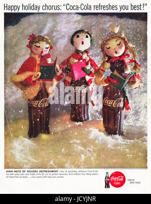 1960 Publicité Publicité Coca-Cola à Noël en édition internationale du magazine américain en date du 5 décembre 1960 Banque D'Images
