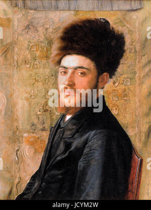 Isidor Kaufmann, Man with Fur Hat. Vers 1910. Huile sur panneau. Le Jewish Museum, New York City, USA. Banque D'Images