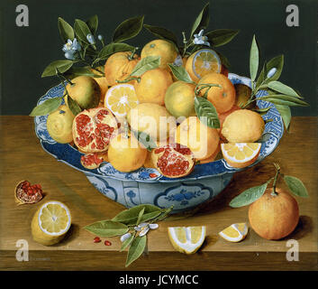 Jacob van Hulsdonck, Nature morte avec des citrons, oranges et une grenade. Circa 1620-1640. Huile sur panneau. Le J. Paul Getty Museum, Los Angeles, USA. Banque D'Images