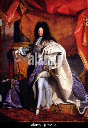 Hyacinthe Rigaud, Louis XIV, roi de France (1638-1715). 1702 Huile sur toile. Château de Versailles, France. Banque D'Images