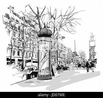 Boulevard de Paris - vector illustration Illustration de Vecteur