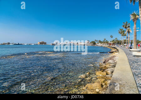 Le port de Paphos, zone touristique, des boutiques de souvenirs, front de mer, Chypre Banque D'Images