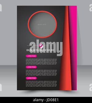 Résumé flyer design arrière-plan. Modèle de brochure. Peut être utilisé pour la couverture du magazine, d'affaires, l'éducation, la maquette, la présentation du rapport. Noir, Orange un Illustration de Vecteur