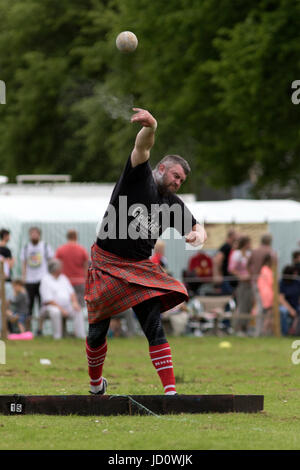 Oldmeldrum, Ecosse, Royaume-Uni. 17 Juin, 2017. Un concurrent dans la pierre mis à l'événement des Jeux des Highlands, en Écosse à Oldmeldrum. Credit : AC Images/Alamy Live News Banque D'Images
