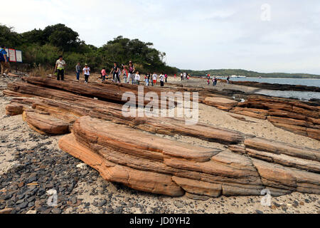 Hong Kong, Chine. 30Th Nov, 2014. Les gens visiter Hong Kong UNESCO Global Geopark à Hong Kong, Chine du sud, le 30 novembre 2014. Crédit : Li Peng/Xinhua/Alamy Live News Banque D'Images