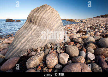 Plage de rochers paysage dans le parc national du Gros-Morne, près de Rocky Harbour, Terre-Neuve, Canada Banque D'Images