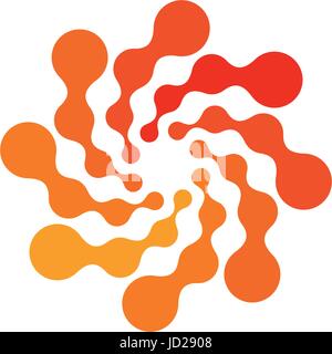 Résumé isolé forme ronde de couleur orange, le logo stylisé avec logo soleil sur fond blanc,illustration vectorielle de turbulences. Illustration de Vecteur