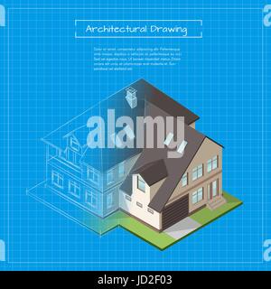 Vector illustration 3D isométrique de bâtiment de ville plan directeur. Fond architectural ou projet. Illustration de Vecteur