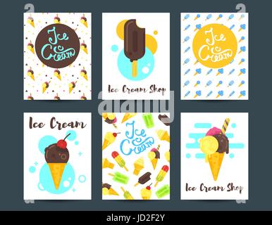 Télévision affiches style vectoriel avec la crème glacée. Modèle pour les flyers, banderoles, invitations, brochure. Illustration de Vecteur