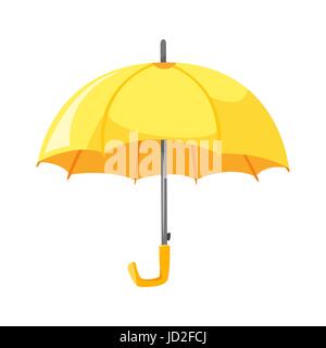 Vector cartoon style illustration de parapluie jaune. Pour l'icône web. Isolé sur fond blanc. Illustration de Vecteur