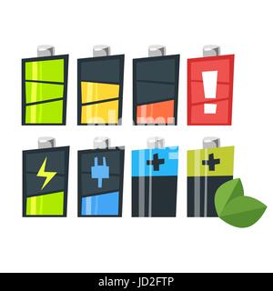 Vector cartoon style jeu de piles. Pour l'icône web. Isolé sur fond blanc. Illustration de Vecteur