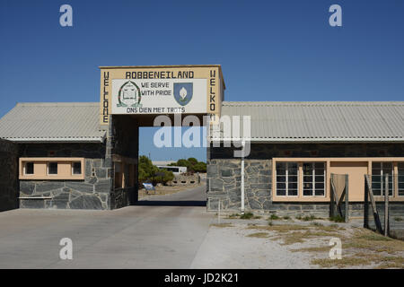 Porte d'entrée à Robben Island Memorial Banque D'Images