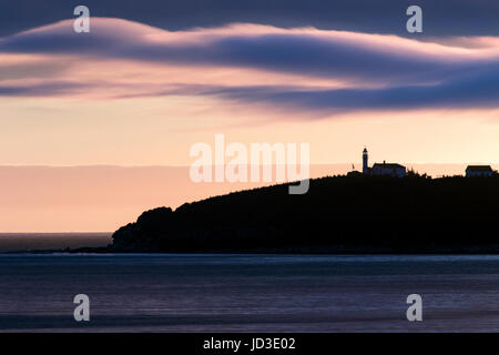 Coucher de soleil au phare de Lobster Cove Head - Gros Morne National Park, Rocky Harbour, Terre-Neuve, Canada Banque D'Images