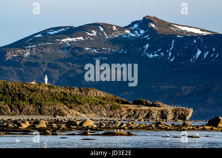 Le phare de Lobster Cove Head - Gros Morne National Park, Rocky Harbour, Terre-Neuve, Canada Banque D'Images