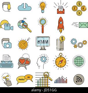 Social Media Marketing icons Illustration de Vecteur