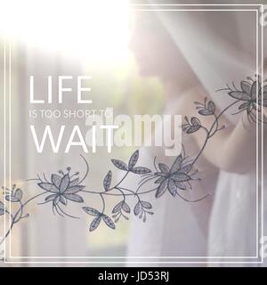 La vie est trop courte pour attendre. image conceptuelle. Banque D'Images
