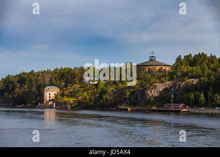 Oscar médiévale fortification Fredriksborgs près de Vaxholm, dans l'archipel de Stockholm, Suède Banque D'Images