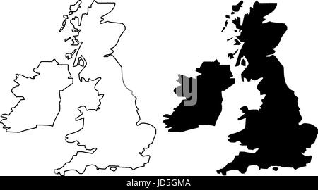 Carte des îles Britanniques, d'illustration vectorielle scribble sketch Îles Britanniques Illustration de Vecteur