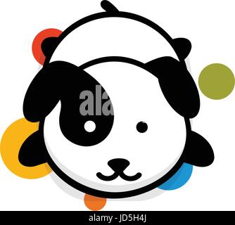 Mignon chien reste couché vector illustration, logo bébé chiot, nouvelle conception de l'art, signe de couleur noir animal, simple image, photo à l'animal et de l'ec colorés Illustration de Vecteur