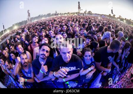 Monza, Italie. 17 Juin, 2017. Linkin Park live au I-Days Festival, Monza Linkin Park effectue live au IDays Festival à Monza, Italie : Crédit Mairo Cinquetti/Pacific Press/Alamy Live News Banque D'Images