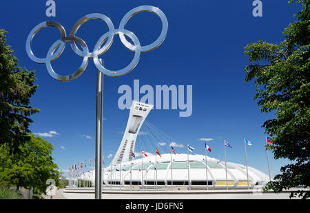 Stade olympique pour les jeux d'été de 1976 à Montréal, Québec, Canada. Banque D'Images