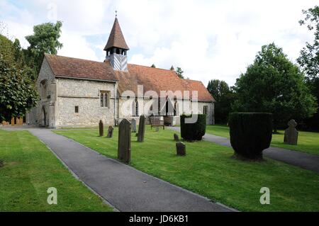 St Bartholomew Church, Wigginton, Hertfordshire,, possède une nef, le chœur, la chapelle de Weedon à l'ouest de la nef qui a été ajouté au xve siècle, Banque D'Images