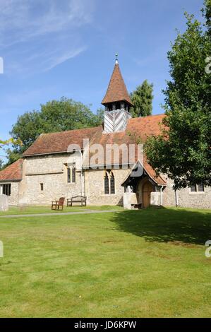 St Bartholomew Church, Wigginton, Hertfordshire,, possède une nef, le chœur, la chapelle de Weedon à l'ouest de la nef qui a été ajouté au xve siècle, Banque D'Images